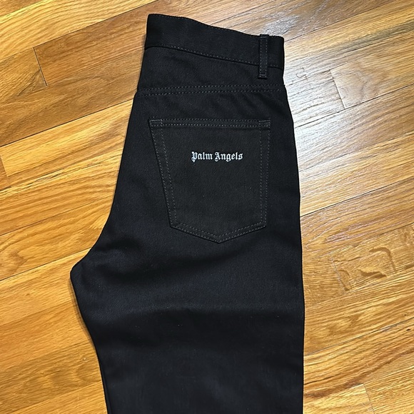 PALM ANGELS Men Logo BW Loose 5 Pockets Jean - Size 30 - New - Picture 9 of 16